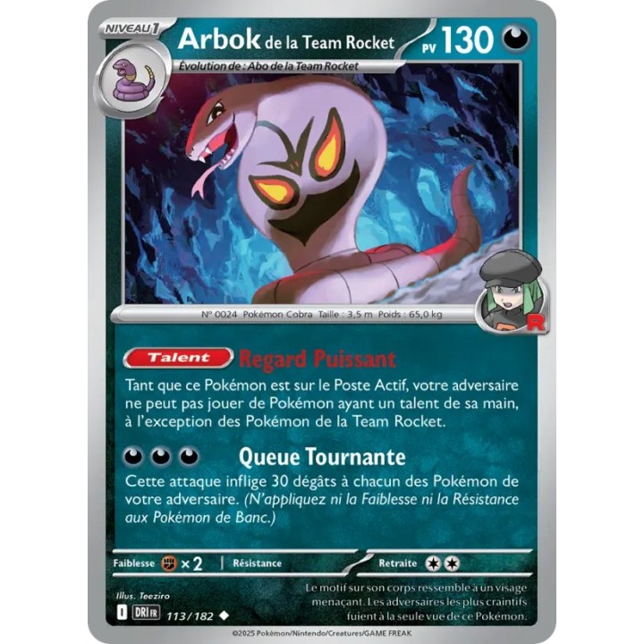 Arbok de la Team Rocket 113/182