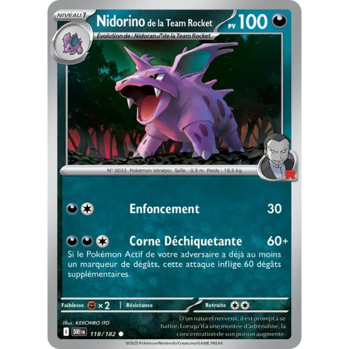 Nidorino de la Team Rocket 118/182