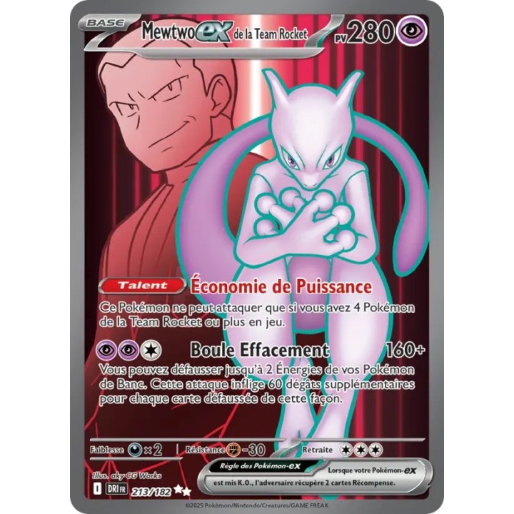 Mewtwo-ex de la Team Rocket 213/182