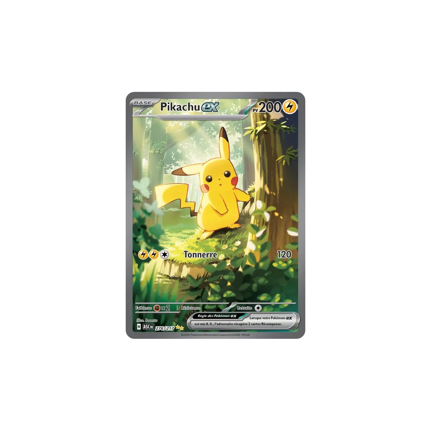 Pikachu-ex 276/217 | Héros Transcendants | Carte Pokemon FR