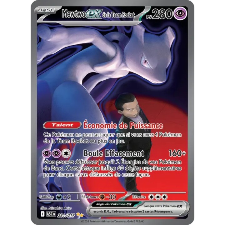 Mewtwo-ex de la Team Rocket 281/217
