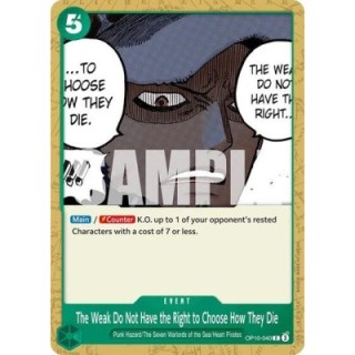 The Weak Do Not Have the Right to Choose How They Die