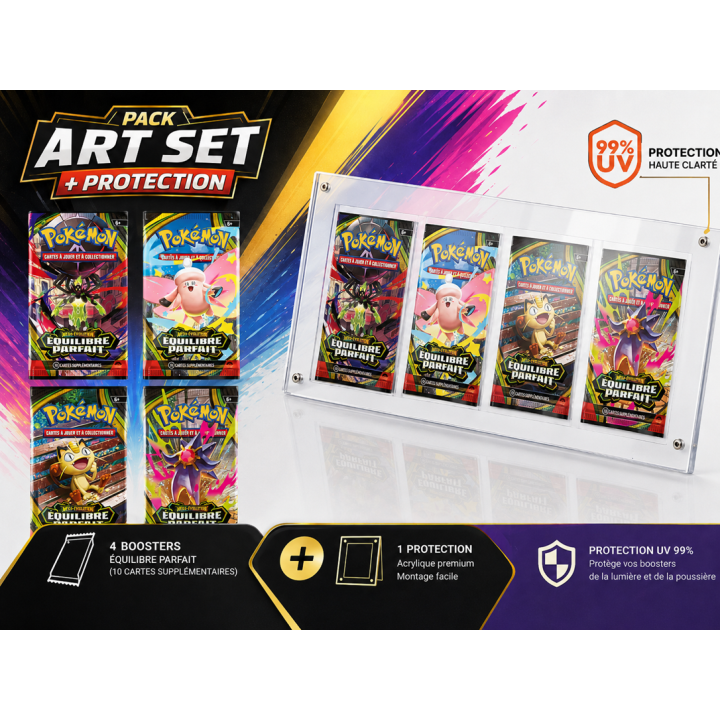 Pokémon Sealed Collection Pack - Équilibre Parfait Art Set + Acrylic Protection
