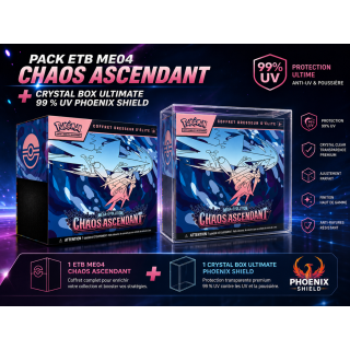 Pokémon ME04 Chaos Ascendant ETB Pack + Phoenix Shield Ultimate Crystal Box