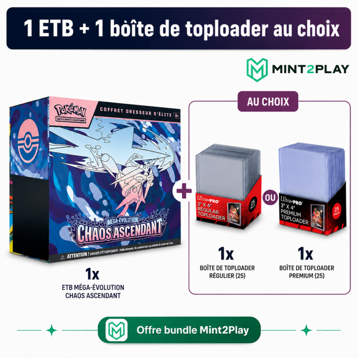 Pokémon ME04 Chaos Ascendant ETB + Ultra Pro Toploaders Bundle