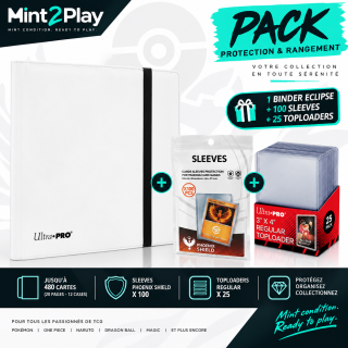 Mint2Play - Pack Protection TCG - PRO-Binder 480 cartes + 100 Sleeves + 25 Toploaders