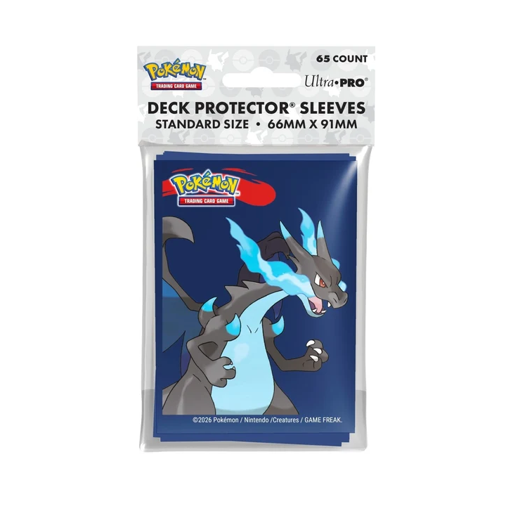 Ultra PRO – Sleeves Pokémon DECK PROTECTOR® – 65 pochettes – Modèle au choix Mega-Dracofeu / Charizard