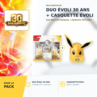 Pokémon 30 ans – Duo Pack Évoli FR + Casquette Snapback Évoli Adulte