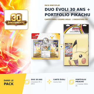 Pack Pokémon 30 ans Évoli + Portfolio Pikachu FR | Mint2Play