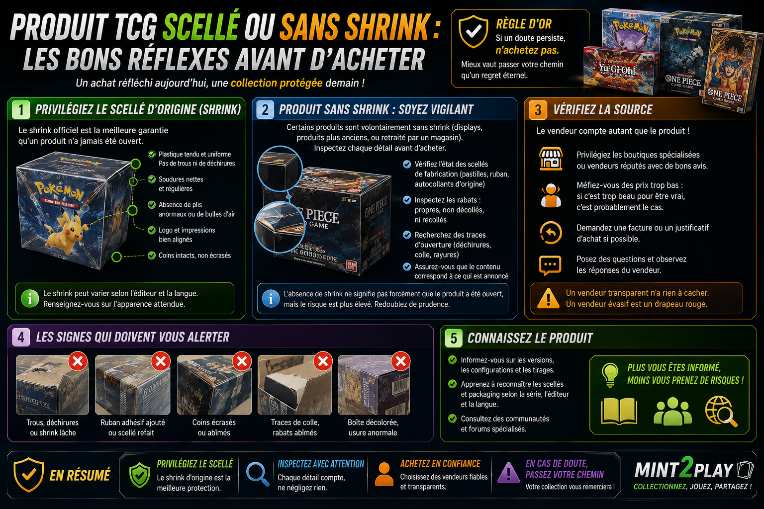 Produit TCG scellé ou sans shrink les bons réflexes avant d'acheter