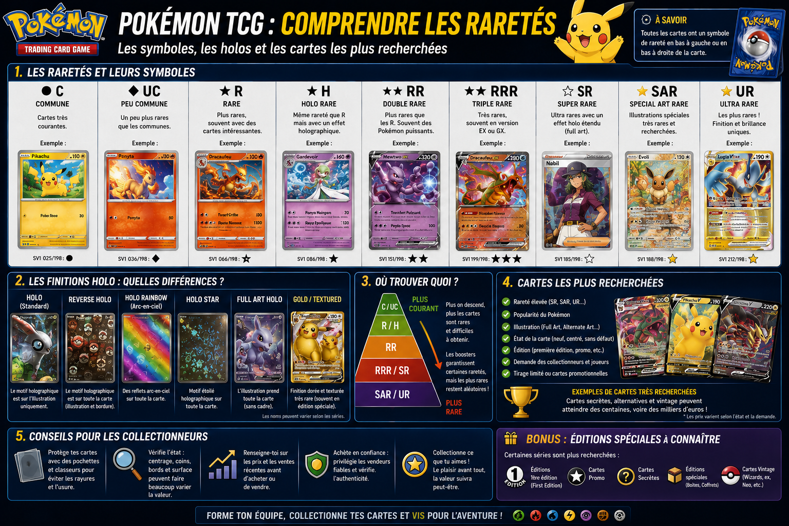 Raretés Pokémon TCG : comprendre les symboles, holos et cartes recherchées