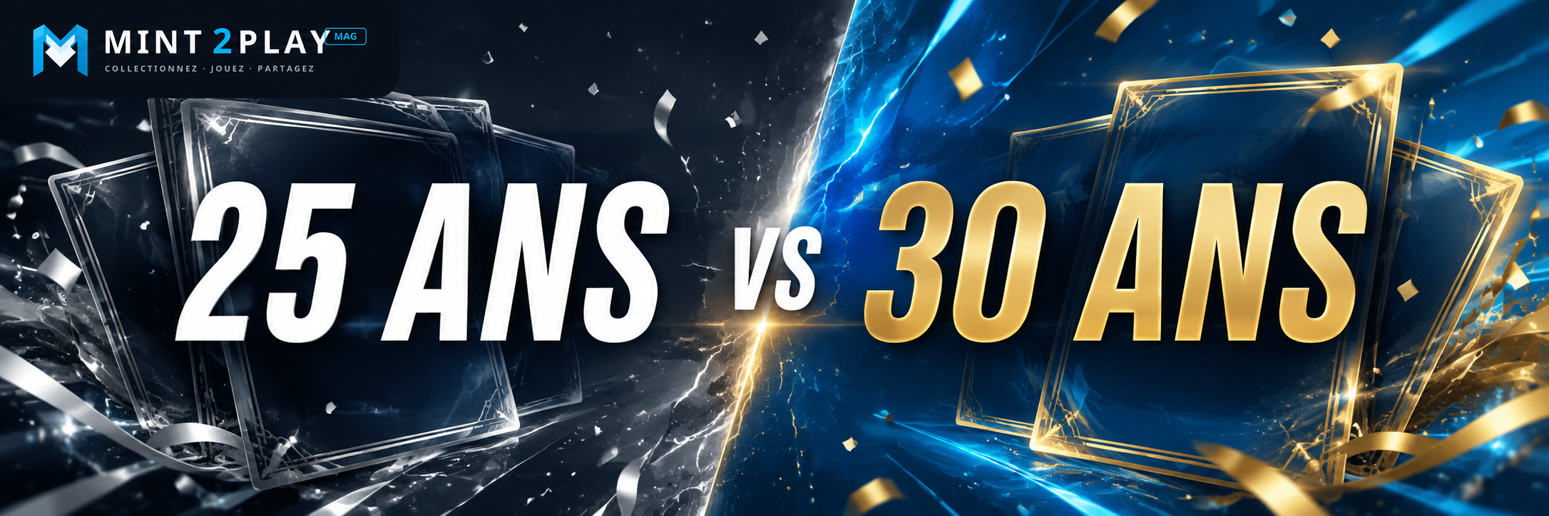 Comparatif Pokémon 30th Celebration vs Celebrations 25 ans en bandeau 3:1
