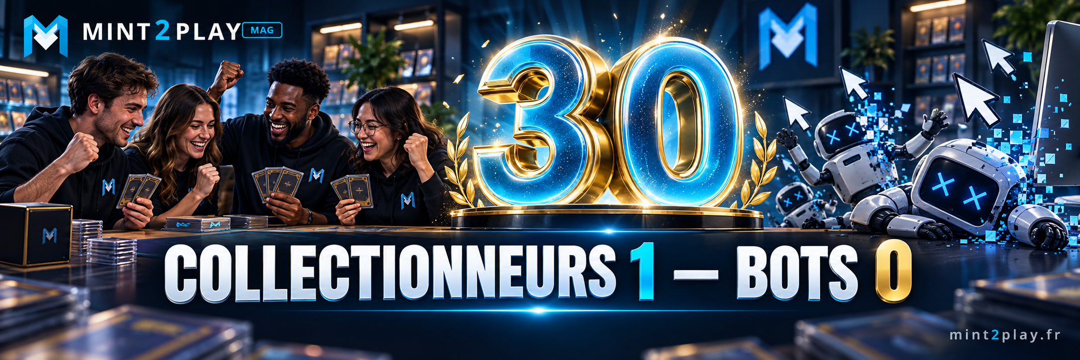 Pokémon 30 ans et expérience anti-bot Mint2Play — Collectionneurs 1, Bots 0