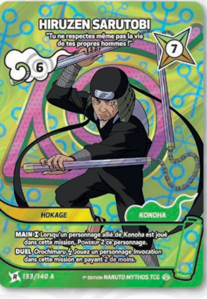 hiruzen-sarutobi-carte-rare-art Naruto Mythos SET 2 : les cartes à découvrir dans Shinobi Shiren