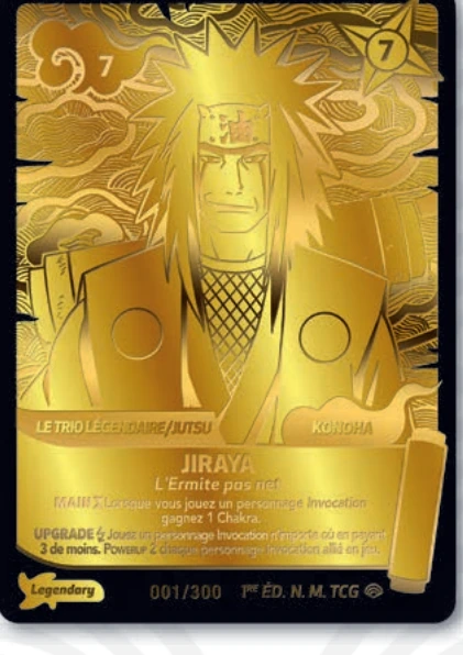 jiraiya-carte-legendary-or-22-carats Naruto Mythos SET 2 : les cartes à découvrir dans Shinobi Shiren