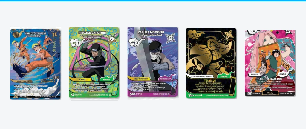 selection-cartes-shinobi-shiren-1024x432 Naruto Mythos SET 2 : les cartes à découvrir dans Shinobi Shiren
