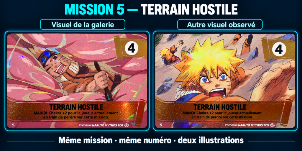 Mission-5-—-deux-visuels-compares-4-1024x512 Naruto Mythos Set 2 : 10 missions, 20 illustrations en 1re édition