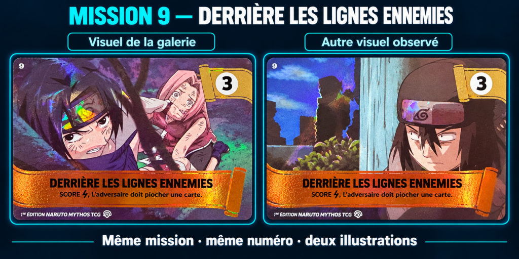 Mission-9-_-deux-cartes-comparees-3-1024x512 Naruto Mythos Set 2 : 10 missions, 20 illustrations en 1re édition